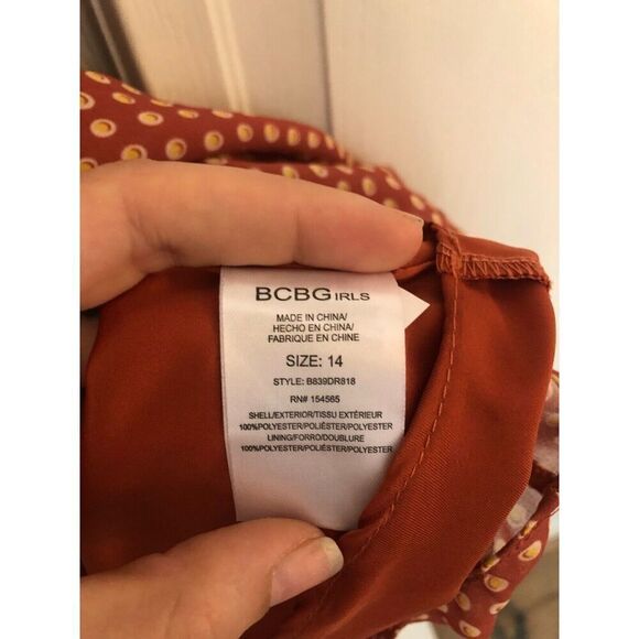 BCBGirl Chiffon Layered Print Dress Girls Size 14 - Picture 8 of 8